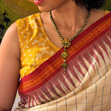 Tussar Bandhani Sleeveless Blouse - Yellow