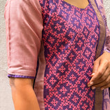 Berry Blush Kutch Embroidered Tussar Kurta Set