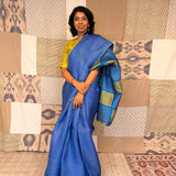 Mishrita Organza Flip Saree - Cobalt