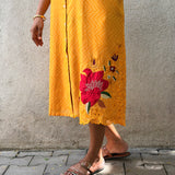 Yellow Chanderi Melange Dress