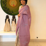 Mishrita Embroidered Colour Block Organza Saree