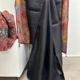 Mishrita Organza Flip Saree - Midnight Black