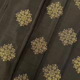 Mohana Kolam design kanchi silk saree - Black and yellow