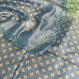 Ombre tussar embroidered saree