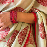 Fiza Leaf Chiffon Saree - Russet