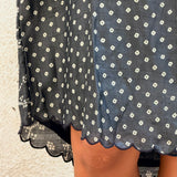 Black Bandhani Silk Shirt Dress