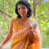 Nisha Geometric Organza Saree - Yellow