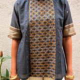 Kaleidoscope Checkerboard Kanchi Cotton Top - Onyx
