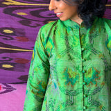 Elements Meadow Ikat Kurta Set - Leaf