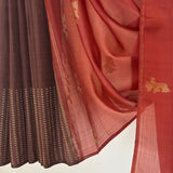 Madhura Paperflowers Kanchi Organza Saree - Coral