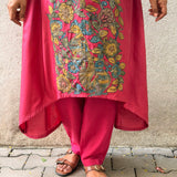 Kalamkari Applique Silk Kurta Set