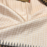 Charita Temple Border Kanchipuram Silk Saree - Cream