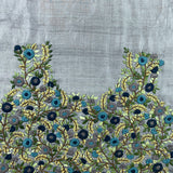 Tussar multicoloured hand embroidered blouse piece