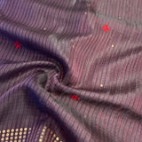 Metallic kutch embroidered organza saree