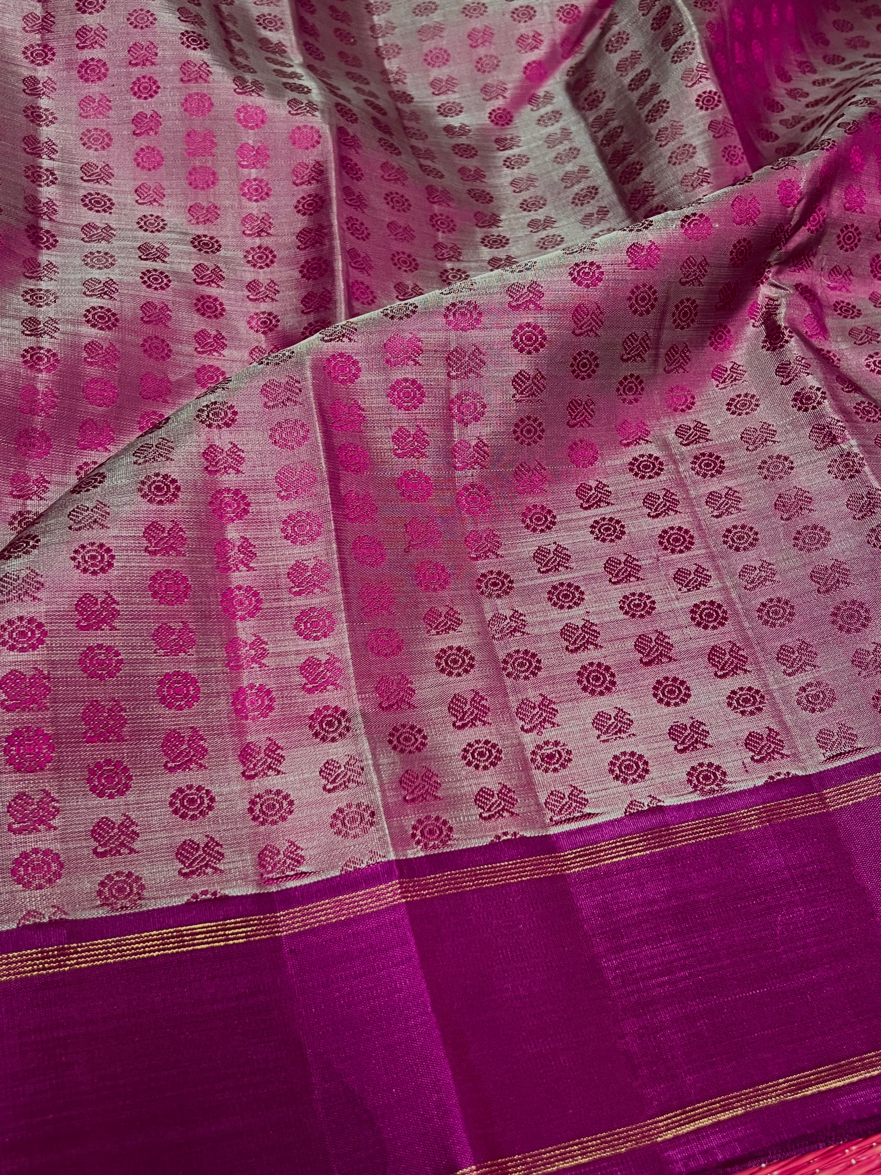 Tejasvi mayil chakram Kanchipuram silk saree