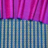 Colour Blocked Kanchipuram Silk Saree - Purple