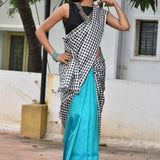 Charita black and white kanchi silk saree