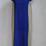 Blue beige pleated sleeveless kurta