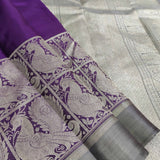 Trayi violet grey Kanchipuram silk saree