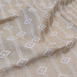 Beige tussar saree with Kantha work