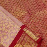 Sumangala - Dusty pink Kanchipuram silk saree with floral design