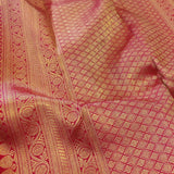 Sumangala - Dusty pink Kanchipuram silk saree with floral design