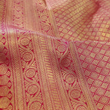 Sumangala - Dusty pink Kanchipuram silk saree with floral design