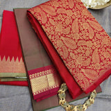 Sah A - Manthulir Kanchipuram silk veshti with aracku zari border