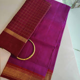 Sah A - Magenta Kanchipuram silk veshti with aracku zari border