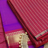 Sah A - Magenta Kanchipuram silk veshti with aracku zari border