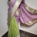 Mishrita Green  lilac Kanchi organza saree