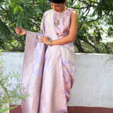 Lilac handloom benarasi silk saree