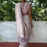 Lilac handloom benarasi silk saree