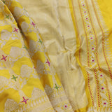 Yellow handwoven pure silk saree