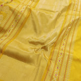 Yellow handwoven pure silk saree