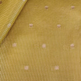 Pale yellow zari organza fabric