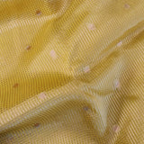 Pale yellow zari organza fabric