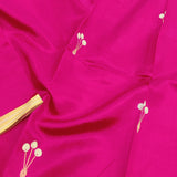 Rani pink pure silk handloom saree with flower butti