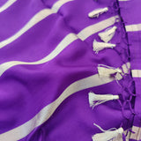 Violet handwoven katan silk saree with zari stripes