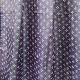 Lavender and indigo Kanchipuram silk dupatta with handblock print floral buttis and zari pallu