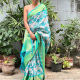 Mila - Sky blue and teal korvai saree