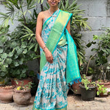 Mila - Sky blue and teal korvai saree