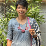 Nayana - Grey and pink kurta set