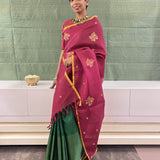 Madhura - Maroon and green