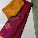 Madhura - Maroon and green