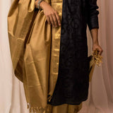 Sah-A Black Cutwork Tussar Kurta