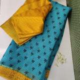 Tuhina- Turquoise organza saree