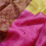 Jhalar - Rani pink and yellow saree