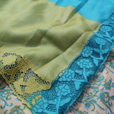 Jhalar - Blue and green saree