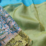 Jhalar - Blue and green saree